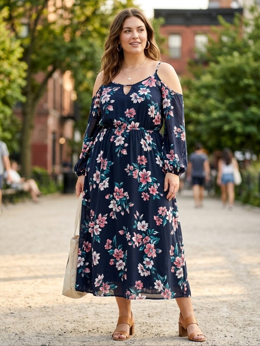 Torrid Cold Shoulder floral print fit and flare dress, Torrid size 1 =14 Cute
